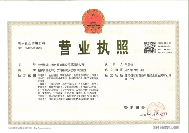 分公司营业执照扫描件,通渭分公司
